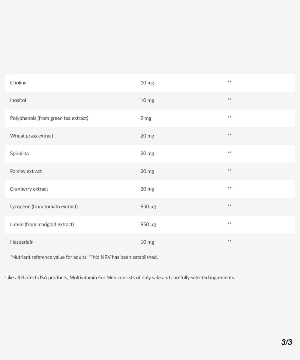 MULTIVITAMIN FOR MEN 60 TABLETS